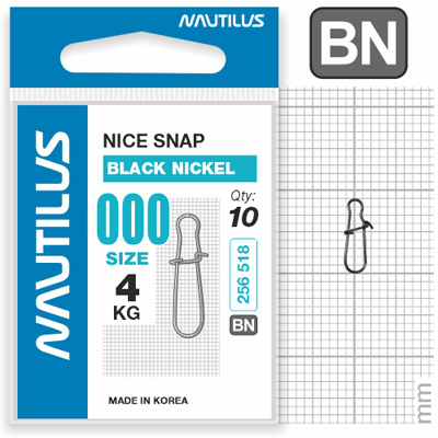  Nautilus Nice Snap black nickel size #   000  4 -  -   