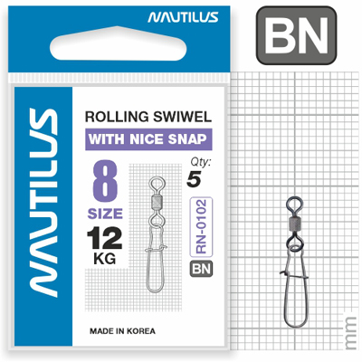  Nautilus   Rolling Swivel 0102 with Nice Snap size # 8  12 -  -   