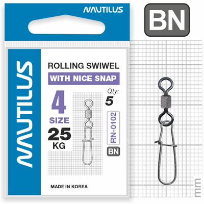  Nautilus   Rolling Swivel 0102 with Nice Snap size # 4  25 -  -   