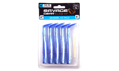   Savage Gear Sandeel V2 Tail 110 Blue Pearl Silver, 11, 10, .5, .72545 -  -    2